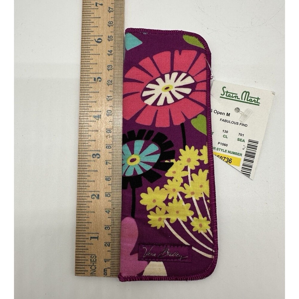 Vera Bradley Flutterby Floral Pattern Soft Eyeglasses Sleeve Pouch Retired 2014 - Picture 3 of 6